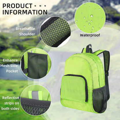 Reginary 5er-Pack faltbare Rucksäcke, leicht, praktisch, ideal für Reisen, Camping, Wandern, Schule, Outdoor- und Indoor-Sportarten.