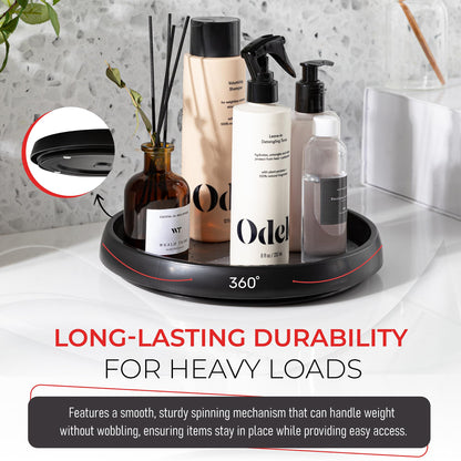 Oizeir 10 Zoll Drehteller (4er-Set) - Rutschfester Drehteller für Schränke zur Maximierung des Stauraums und Vereinfachung der Zugänglichkeit in Küche, Bad und Speisekammer (Schwarz)