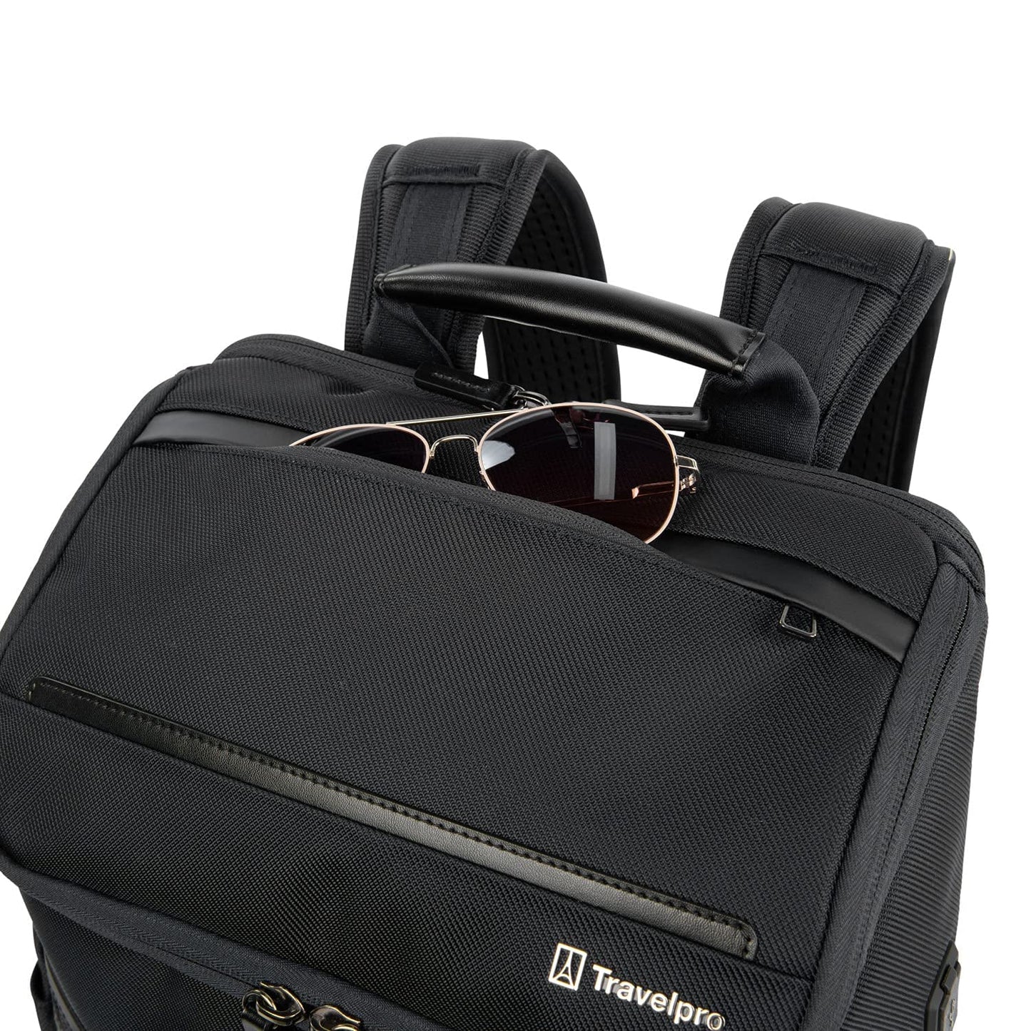 Travelpro Crew Executive Choice 3 Medium Top Load Rucksack, geeignet für Laptops und Tablets bis 15,6 Zoll, USB-A- und USB-C-Anschlüsse, Damen- und Herrenmodell, Jet Black 
