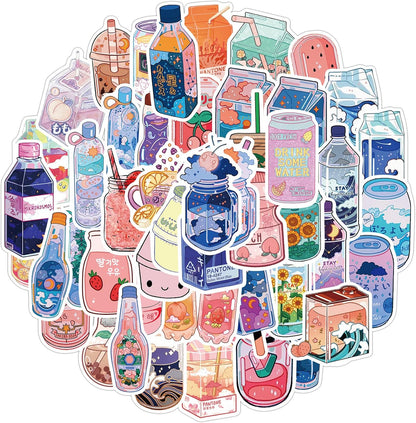 Tuqiso Water Bottle Stickers 200 PCS Hydroflask Stickers Waterproof Cute Aesthetic Vinyl Vsco for Laptop Luggage Skateboard Computer for Teens Girls Kids