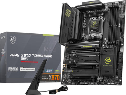 MSI MAG X870 Tomahawk WiFi Gaming Motherboard (AMD Ryzen 9000/8000/7000 Series Processors, AM5, DDR5, PCIe 5.0, M.2 Gen5, SATA 6Gb/s, USB 40Gbps, HDMI/DP, Wi-Fi 7, Bluetooth 5.4, 5Gbps LAN, ATX)