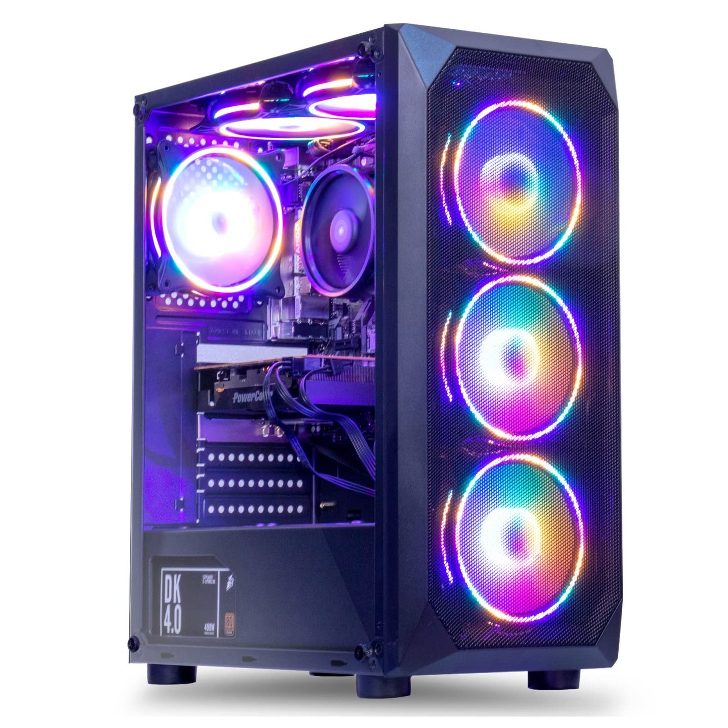 MXZ Gaming-PC Computer R5 3600, RTX 4060, 16G DDR4, NVME 500G, B450, 6RGB-Lüfter, Windows 11 Pro, sofort einsatzbereit, Gaming-Desktop-Computer (R5 3600| RTX 4060)