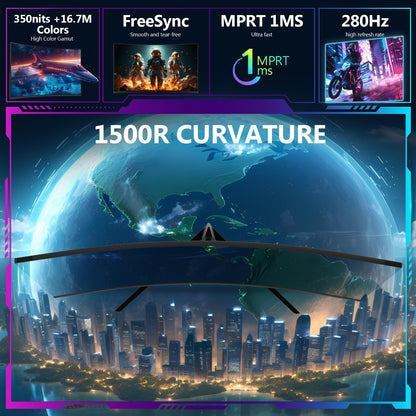 Z-Edge 32-Zoll-Curved-Gaming-Monitor, FHD 1080P 240Hz Curved-Monitor, 1500R Computermonitor, MPRT 1ms Monitor, UG32P 2x DP 1.4 Anschlüsse und 2x HDMI 2.0 Anschlüsse 