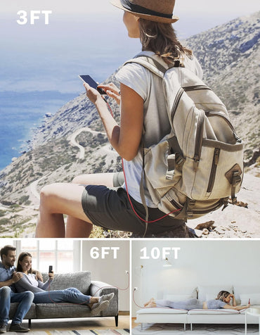 Robustes USB-C-Kabel [2er-Pack, 1,8 m], 3A Typ-C-Schnellladekabel, strapazierfähig, geflochten, kompatibel mit iPhone 15/16 Serie, Samsung Galaxy Note 10/S10, LG V30 und mehr (USB 2.0, Rot) 