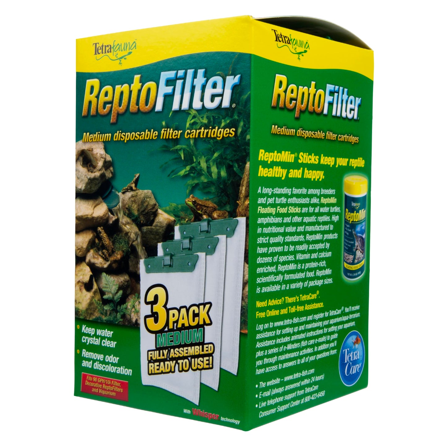 TetraFauna ReptoFilter Filterkartuschen, Größe Medium, Nachfüllpackung, 3 Stück