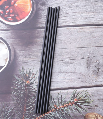 Sowaka 100 Stück Einweg-Trinkhalme aus Kunststoff, schwarz, für Heißgetränke, Kaffee, Schokolade, Tee, Cocktails, Partyzubehör, Gastgeschenke, Hausbar, Wasser- und Kaltgetränkezubehör (7,87 Zoll/20 cm)