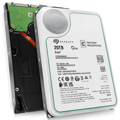 Seagate Exos 20 TB 7.200 U/min SATA 6 Gbit/s 3,5 Zoll Enterprise HDD ST20000NM002C (Generalüberholt)
