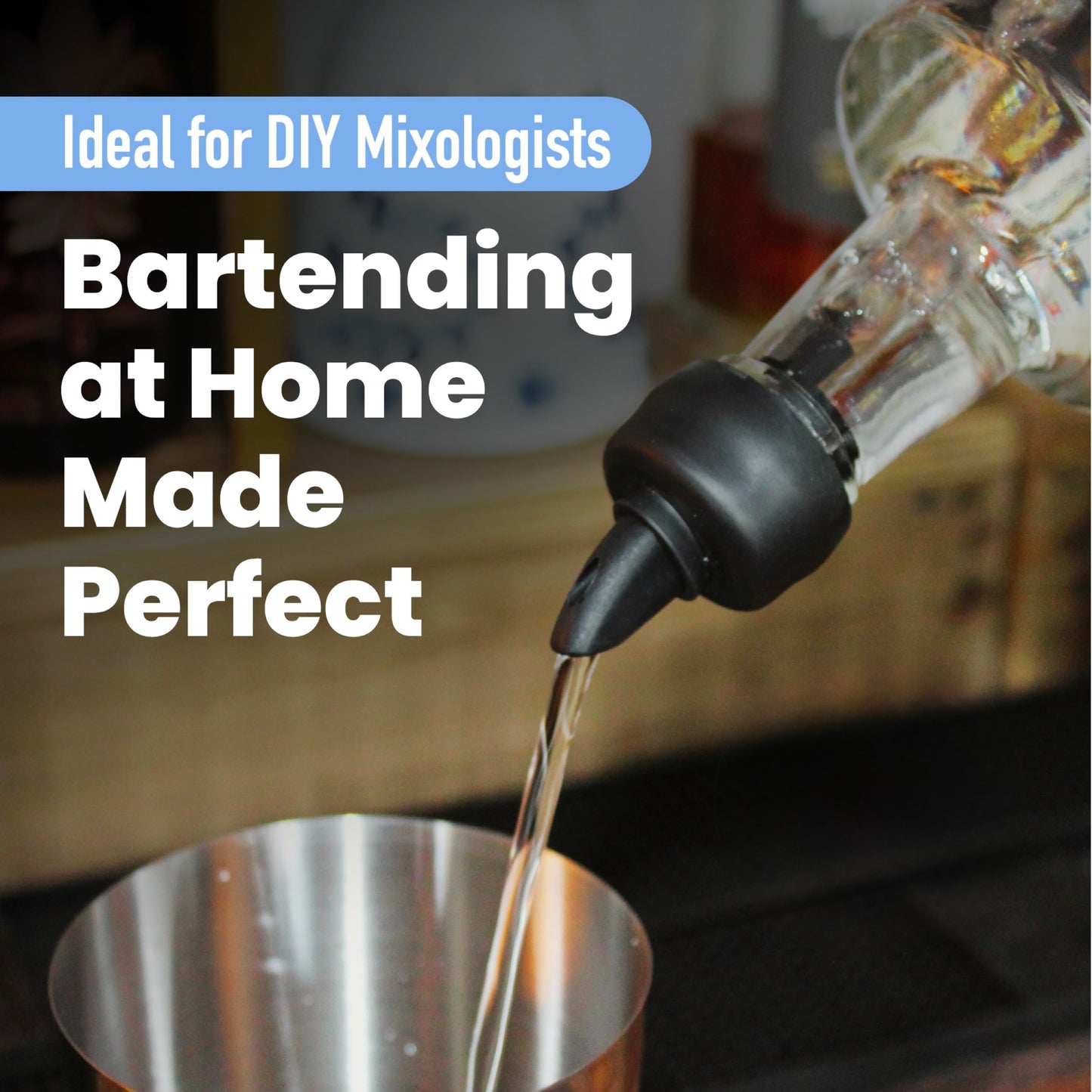 Pure Pour Ausgießer für Spirituosenflaschen – Auslaufsichere Ausgießer mit Staubkappen – Passend für die meisten Flaschen mit Alkohol, Sirup, Olivenöl und Essig – Spülmaschinenfest – 10er-Pack