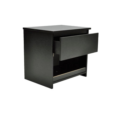 vidaXL Tables de chevet 2 pcs avec 1 tiroir Noir