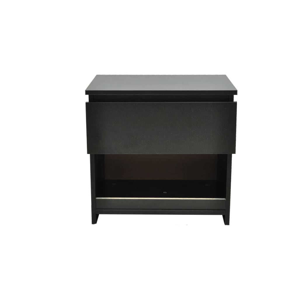 vidaXL Tables de chevet 2 pcs avec 1 tiroir Noir