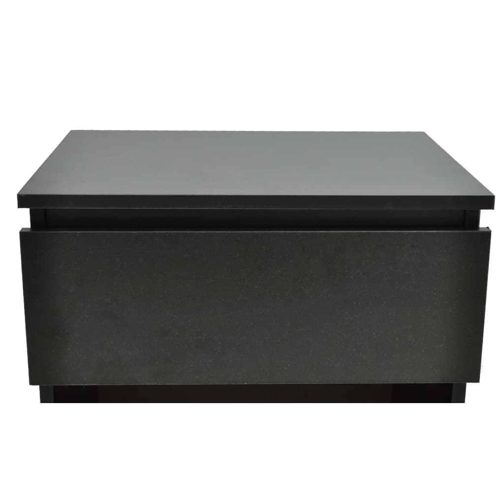 vidaXL Tables de chevet 2 pcs avec 1 tiroir Noir