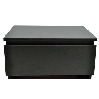 vidaXL Tables de chevet 2 pcs avec 1 tiroir Noir