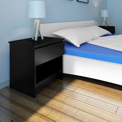 vidaXL Tables de chevet 2 pcs avec 1 tiroir Noir