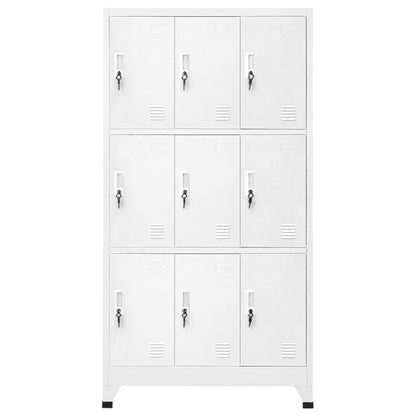 vidaXL Schließfachschrank mit 9 Fächern Stahl 90x45x180 cm Grau