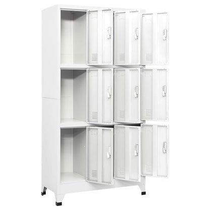 vidaXL Schließfachschrank mit 9 Fächern Stahl 90x45x180 cm Grau