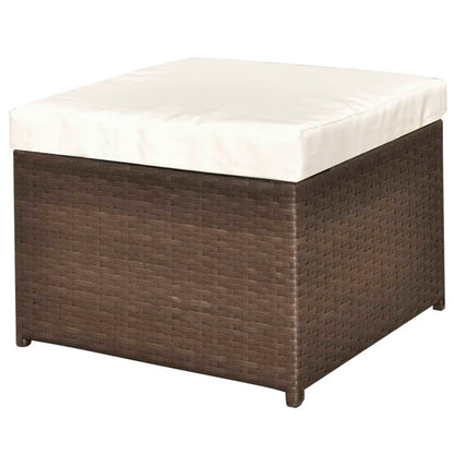 vidaXL 4-tlg. Garten-Lounge-Set mit Auflagen Poly Rattan Braun