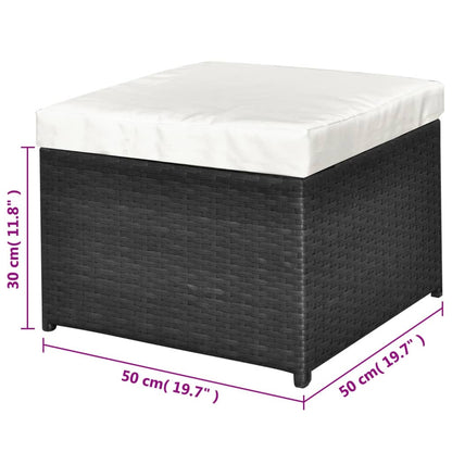 vidaXL 4-tlg. Garten-Lounge-Set mit Auflagen Poly Rattan Schwarz