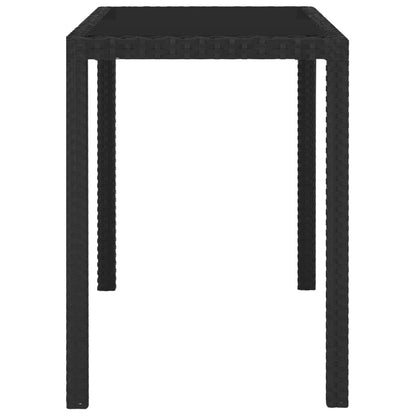 vidaXL 5-tlg. Garten-Essgruppe mit Auflagen Poly Rattan Schwarz