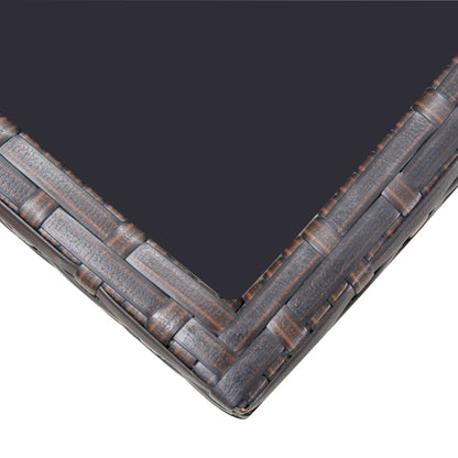 13-tlg. Garten-Essgruppe mit Auflagen Poly Rattan Braun