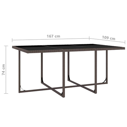 11-tlg. Garten-Essgruppe mit Auflagen Poly Rattan Braun