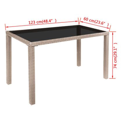 vidaXL 5-tlg. Garten-Essgruppe mit Auflagen Poly Rattan Beige