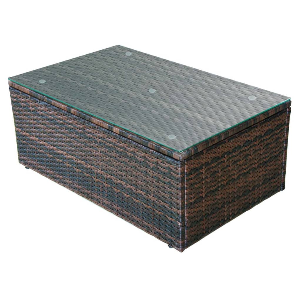 vidaXL 4-tlg. Garten-Lounge-Set mit Auflagen Poly Rattan Braun