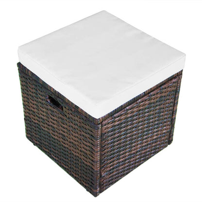 vidaXL 4-tlg. Garten-Lounge-Set mit Auflagen Poly Rattan Braun