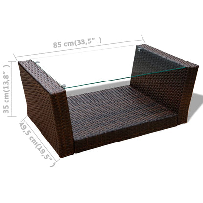 vidaXL Ensemble de salon de jardin 4 pcs avec coussins résine tressée marron