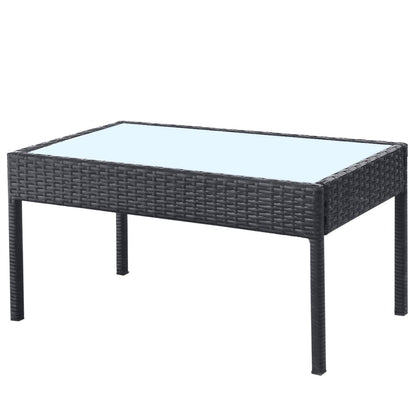 vidaXL 4-tlg. Garten-Lounge-Set mit Auflagen Poly Rattan Schwarz
