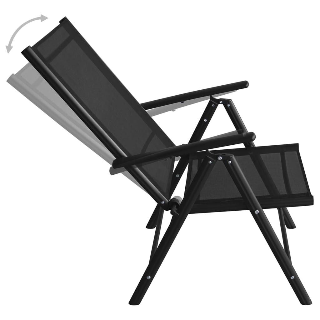 vidaXL 5-tlg. Garten-Essgruppe Aluminium und WPC Schwarz