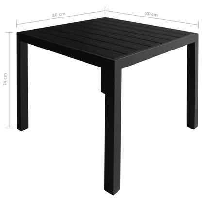 vidaXL 5-tlg. Garten-Essgruppe Aluminium und WPC Schwarz