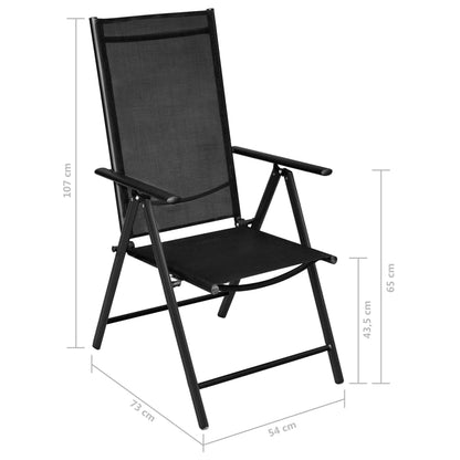vidaXL 5-tlg. Garten-Essgruppe Aluminium und WPC Schwarz