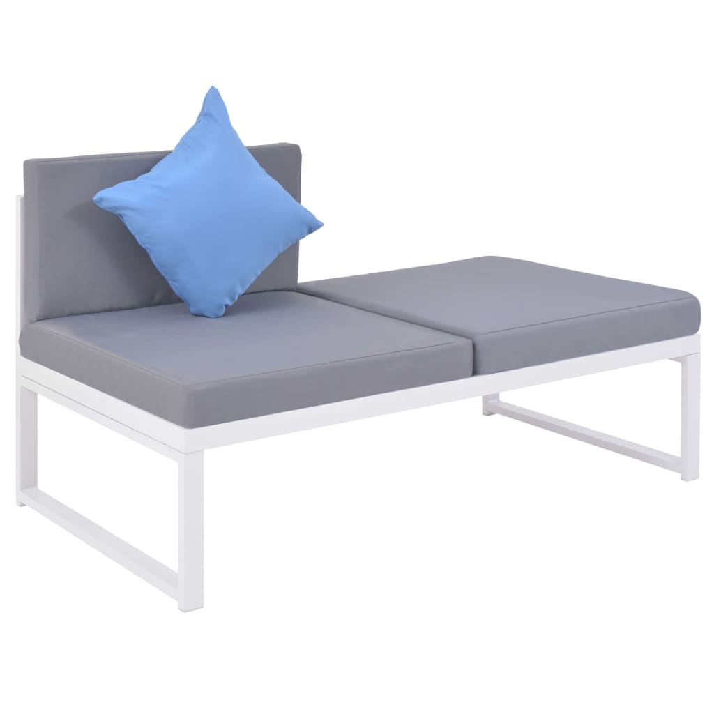 vidaXL Salon de jardin 4 pcs avec coussins Aluminium et WPC