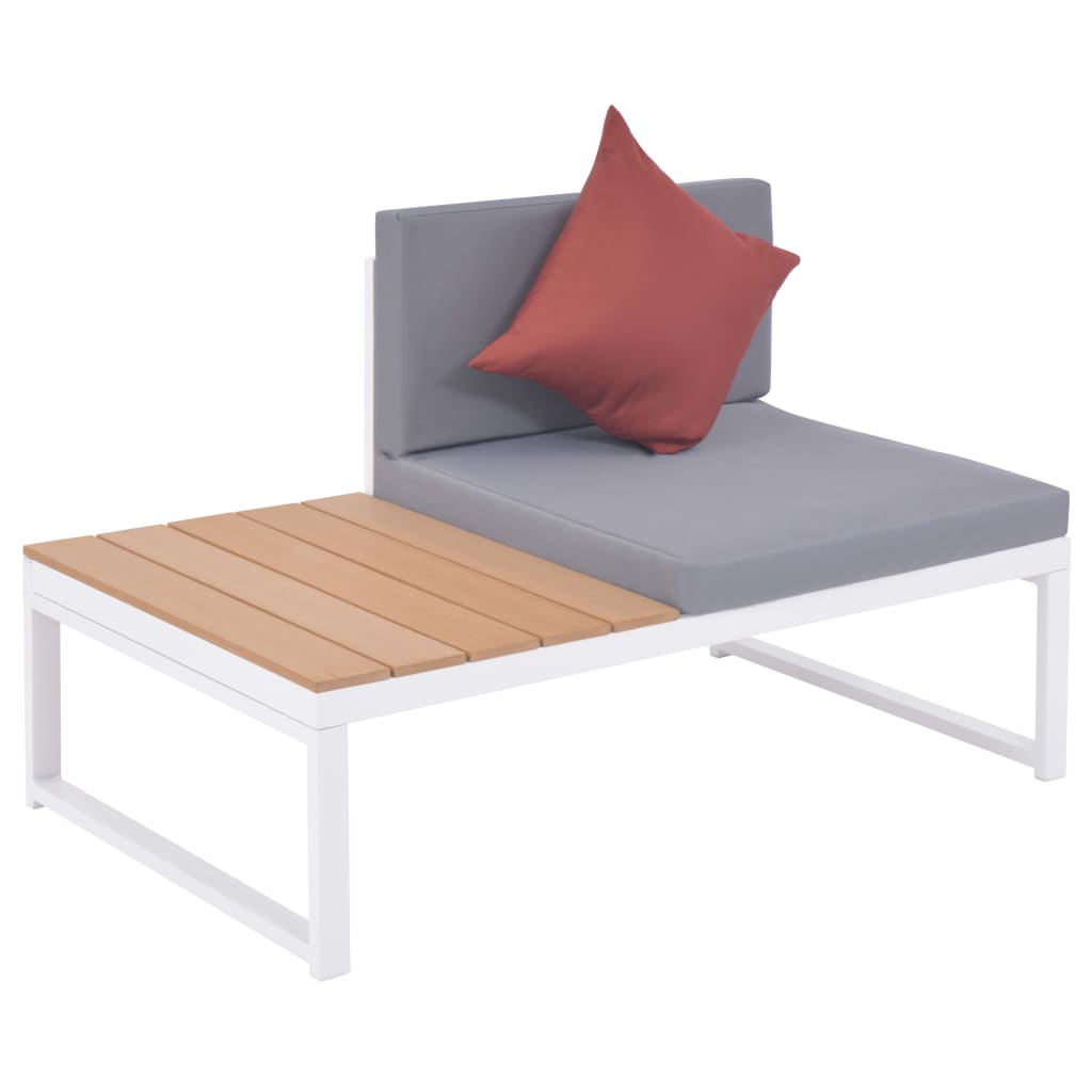 vidaXL Salon de jardin 4 pcs avec coussins Aluminium et WPC