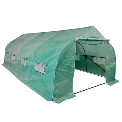 vidaXL Polytunnel Gewächshaus Begehbar & Mobil Stahlrahmen 18 m²