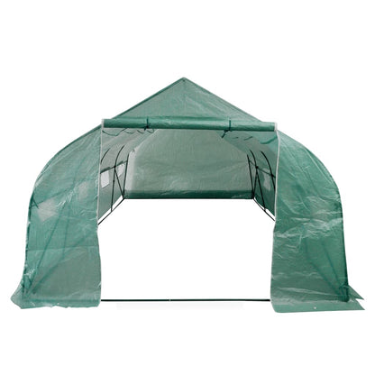 vidaXL Polytunnel Gewächshaus Begehbar & Mobil Stahlrahmen 18 m²
