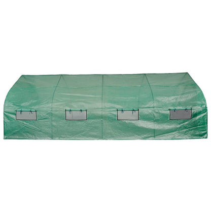 vidaXL Polytunnel Gewächshaus Begehbar & Mobil Stahlrahmen 18 m²