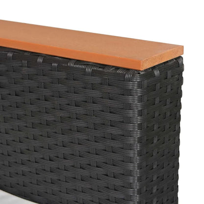 vidaXL 4-tlg. Garten-Lounge-Set mit Auflagen Poly Rattan Schwarz