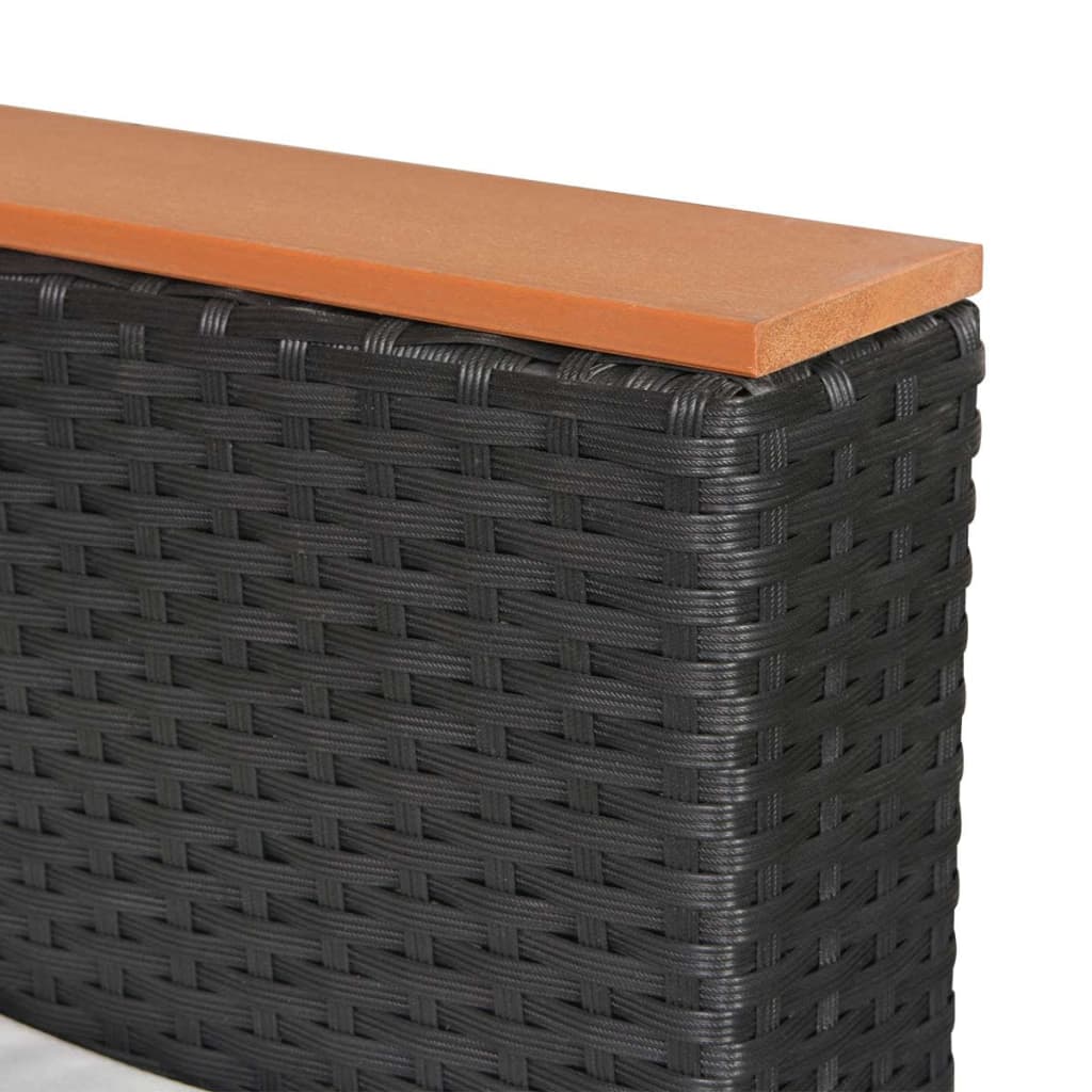 vidaXL Salon de jardin 4 pcs avec coussins résine tressée noir
