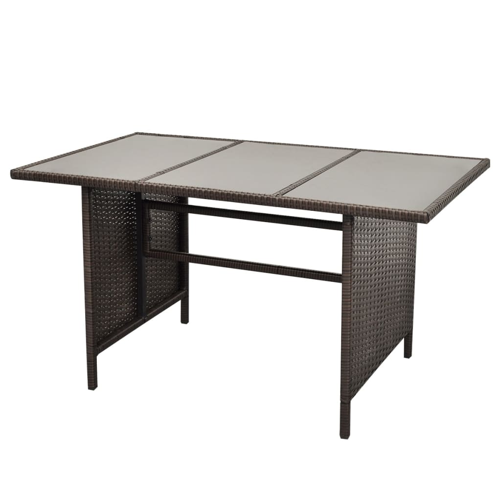 vidaXL 4-tlg. Garten-Lounge-Set mit Auflagen Poly Rattan Braun