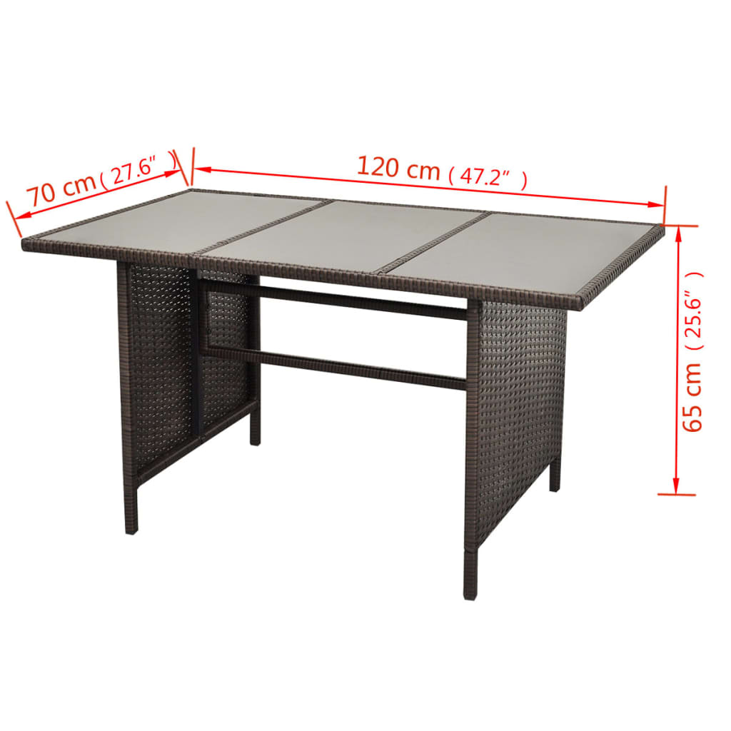 vidaXL 4-tlg. Garten-Lounge-Set mit Auflagen Poly Rattan Braun