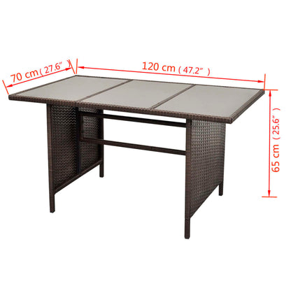 vidaXL 4-tlg. Garten-Lounge-Set mit Auflagen Poly Rattan Braun