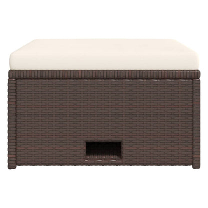 vidaXL 4-tlg. Garten-Lounge-Set mit Auflagen Poly Rattan Braun