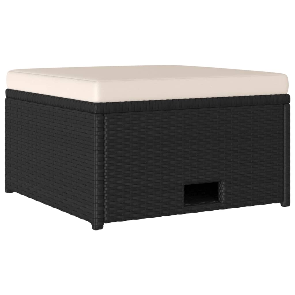 vidaXL Salon de jardin 4 pcs avec coussins résine tressée noir