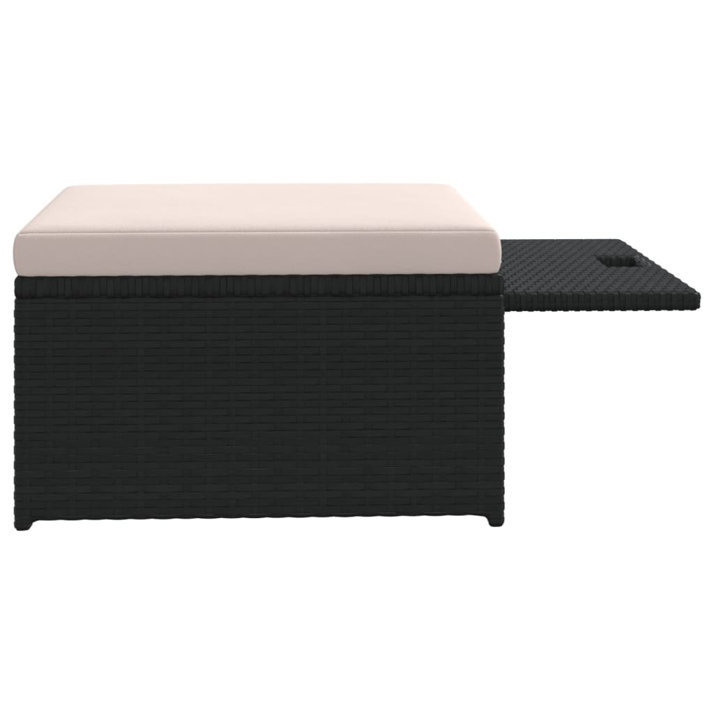 vidaXL Salon de jardin 4 pcs avec coussins résine tressée noir