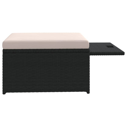 vidaXL Salon de jardin 4 pcs avec coussins résine tressée noir