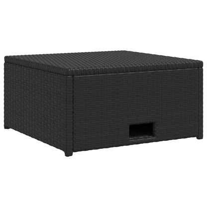 vidaXL Salon de jardin 4 pcs avec coussins résine tressée noir