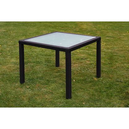 vidaXL 5-tlg. Garten-Essgruppe mit Auflagen Poly Rattan Schwarz