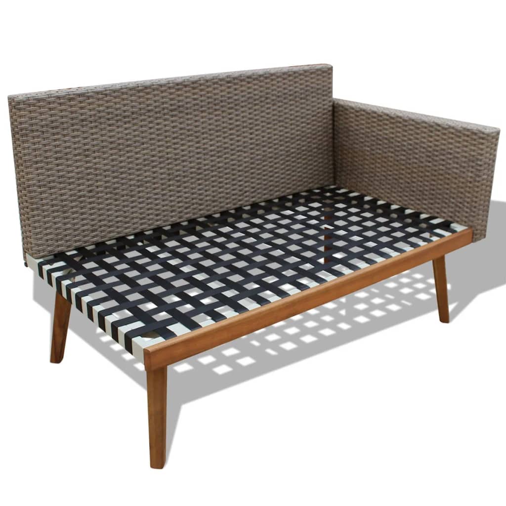 vidaXL Salon de jardin 4 pcs avec coussins résine tressée Gris