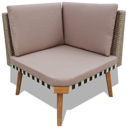 vidaXL Salon de jardin 4 pcs avec coussins résine tressée Gris